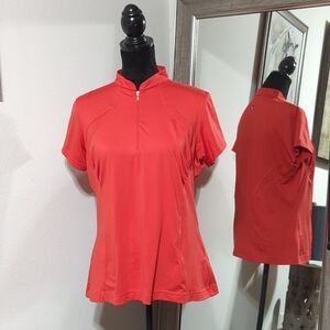 Women's Antigua desert dry red golf polo shirt
